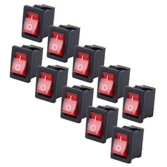 10 PCS Car Auto Universal DIY 3 Pin Boat Cap OFF- ON Push Button, 3 Pin Boat Cap
