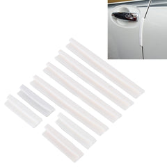 FR JG-031 8 PCS Rubber Car Side Door Edge Protection Guards Cover Trims Stickers, White, Black, Transparent