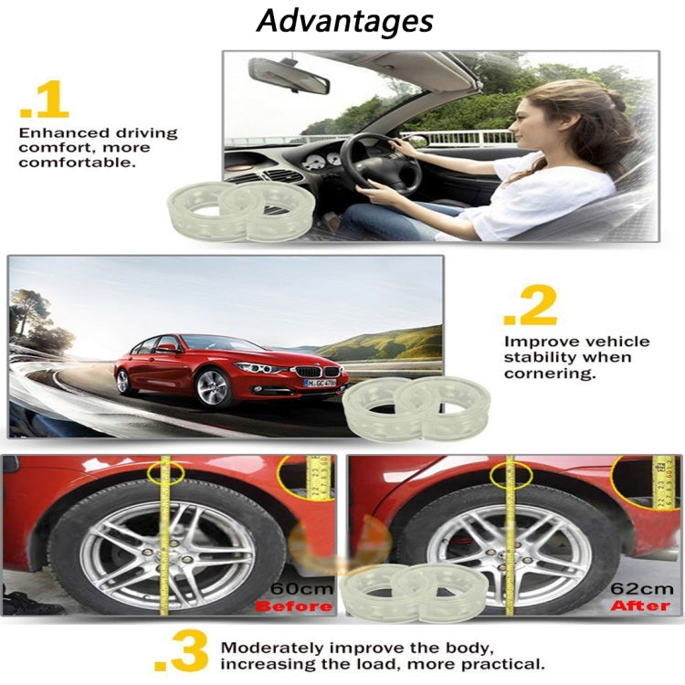 2 PCS Car Auto E Type Shock Absorber Spring Bumper Power Cushion Buffer, Spring Spacing: 17mm, Colloid Height: 38mm, E  Type（Spring Spacing: 17mm, Height: 38mm）