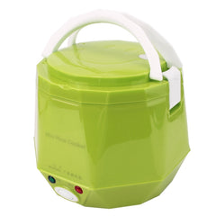 OUSHIBA Car Auto C3 Mini Multi-function Rice Cooker 12V 1.3L Volume for Rice Soup Noodles Vegetable Dessert, Green, White