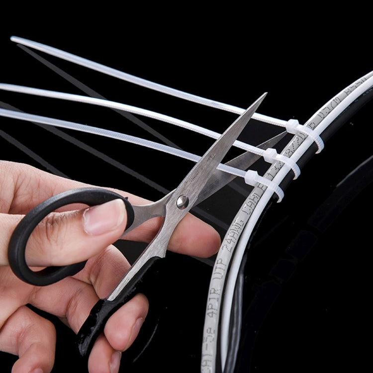 100pcs /Pack 8mm*200mm Nylon Cable Ties, 8mm*200mm Black
