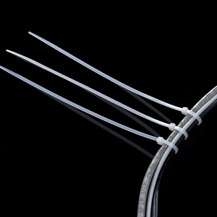 100pcs /Pack 8mm*200mm Nylon Cable Ties, 8mm*200mm Black