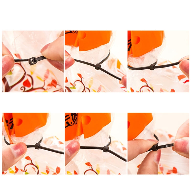500pcs /Pack 4mm*300mm Nylon Cable Ties, 4mm*300mm Black