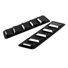 2 PCS Universal Car Air Intake Scoop Bonnet Hood Vent Louver Cooling Panel Trim Set, Black