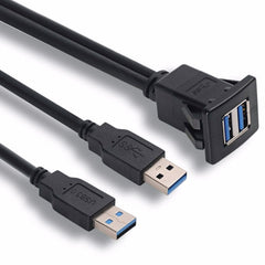 2m ABS Shell Flush Mount USB 3.0 Dock Car Ship Motorcycle Dashboard Panel Male to Female Data Waterproof Extension Cord, For Cable Length: 2m