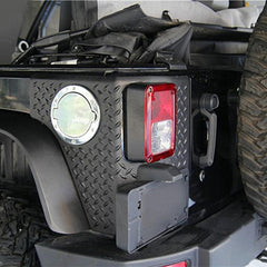 Car Tail Rear License Plate Frame Number Holder Mounting Bracket with Light for Jeep Wrangler JK 2007-2017, Rear License Plate Frame