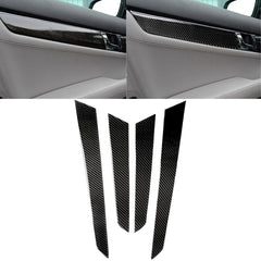 4 PCS Car Carbon Fiber Inner Door Panel Decorative Sticker for Mercedes-Benz W204 2007-2013, Inner Door Panel
