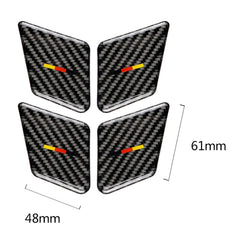 4 PCS Car German Flag Carbon Fiber Door Inner Handle Wrist Panel Decorative Sticker for Mercedes-Benz C Class 2007-2013 / E Class 2009-2016, Door Inner Handle Wrist