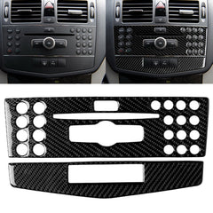 Car Carbon Fiber Center Console Panel Decorative Sticker for Mercedes-Benz W204 C Class 2007-2010, Center Console (C)