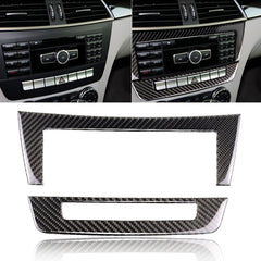 Car Carbon Fiber Central Control CD Panel Decorative Sticker for Mercedes-Benz W204 2011-2013 7-buttons, Central Control CD Panel