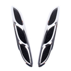 2PCS V-623 JDM Style Plastic Decorative Air Flow Intake Turbo Bonnet Hood Side Vent Cover With Self-adhesive Stick, V-623