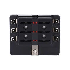 1 in 6 Out Fuse Box PC Terminal Block Fuse Holder Kits with LED Warning Indicator for Auto Car Truck Boat, 1 in 6 Out (PC Terminal Block)