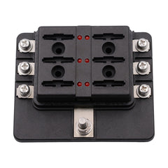 1 in 6 Out 6 Way Circuit Fuse Box Screw Terminal Section Fuse Holder Kits with LED Warning Indicator for Auto Car Truck Boat, 1 in 6 Out (Screw Terminal Section)