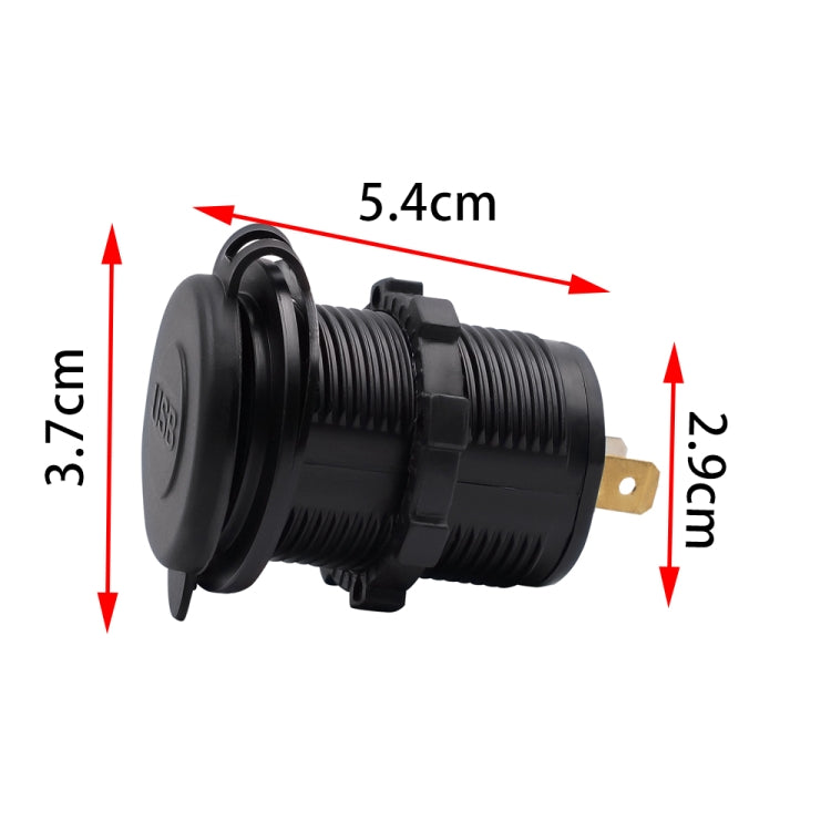 Universal Car Charger 2 Port Power Socket Power Dual USB Charger 5V 4.2A IP66 with Aperture , 4.2A with Aperture (Orange Light)
