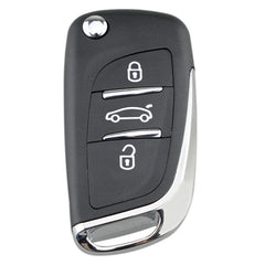 For PEUGEOT Car Keys Replacement 3 Buttons Car Key Case with Grooved and Holder, 3 Buttons with Grooved