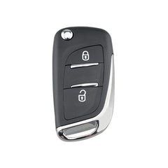 For PEUGEOT Car Keys Replacement 2 Buttons Car Key Case with Holder, without Grooved, 2 Buttons without Grooved