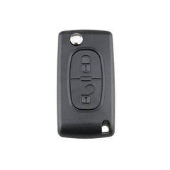 For PEUGEOT Car Keys Replacement 2 Buttons Square Car Key Case with Grooved and Holder, 2 Buttons Square with Grooved