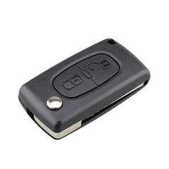 For PEUGEOT Car Keys Replacement 2 Buttons Square Car Key Case with Grooved and Holder, 2 Buttons Square with Grooved