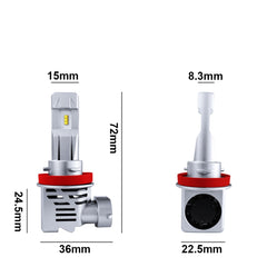 2 PCS M3 H8 / H9 / H11 DC9-32V / 17W / 6500K / 2000LM IP68 Car LED Headlight Lamps, H8 / H9 / H11