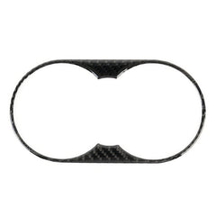 Car Carbon Fiber Rear Armrest Water Cup Holder Panel Decorative Sticker for Volkswagen Touareg, Rear Armrest Water Cup Holder