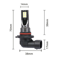 2 PCS 9006 DC12V-24V / 12W / 3000K / 800LM 12LEDs SMD-3030 Car LED Fog Light, 9006 (White Light), 9006