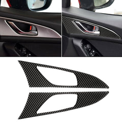 2 PCS Car Carbon Fiber Door Inner Handle Outer Frame Decorative Sticker for Mazda Axela 2014 / 2017-2018, Door Inner Handle Outer Frame