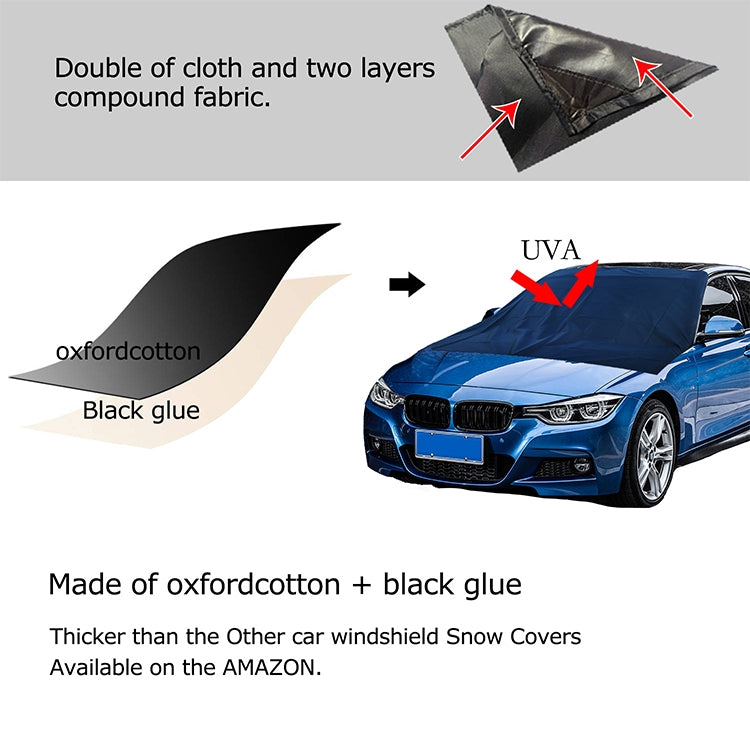 Car 210D Vinyl Glue Oxford Cloth Magnet snow Shield Front Windshield Sunshade Antifreeze Insulation, Size: 215cm x 155cm, Size: 215cm x 155cm
