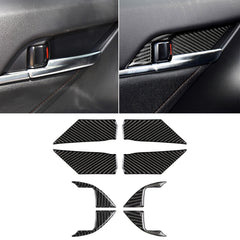 8 in 1 Car Carbon Fiber Door Inner Handle Wrist Panel Decorative Sticker for Toyota Eighth Generation Camry 2018-2019, Door Inner Handle Wrist