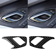 2 PCS Car Carbon Fiber Inner Door Lock Decorative Sticker for Chevrolet Camaro 2017-2019, Inner Door Lock