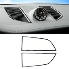 2 PCS Carbon Fiber Car Instrument Air Outlet Panel Decorative Sticker for Porsche Macan, Instrument Air Outlet
