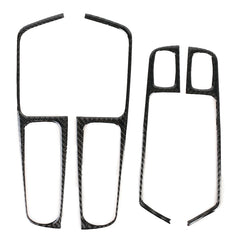 4 PCS Carbon Fiber Car Window Button Panel Decorative Sticker for Porsche Macan, Window Button Panel