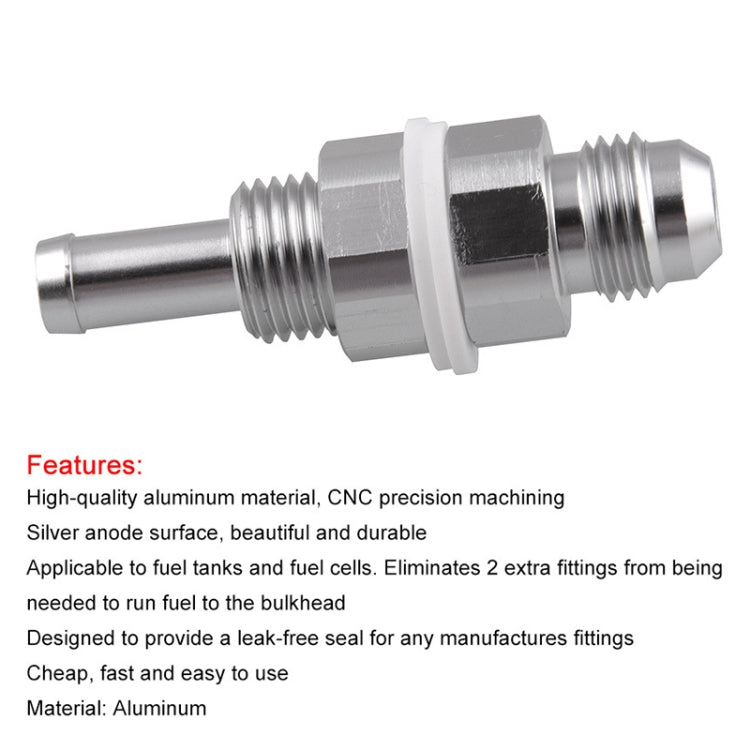 AN6-5/16 Male Flare Bulkhead Hose Barb for Fuel Tank and  Fuel Cell, AN6-5/16