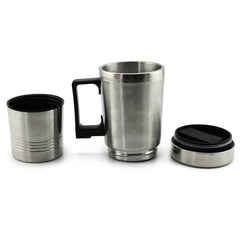 DC 12V Stainless Steel Car Electric Kettle Heated Mug Heating Cup with Charger Cigarette Lighter, Capacity: 300ML, DC 12V
