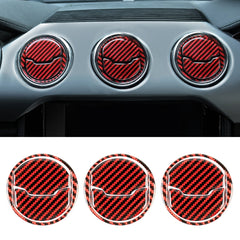 9 in 1 Car Carbon Fiber Central Air Outlet Frame Decorative Sticker for Ford Mustang 2015-2020, Central Air Outlet Frame