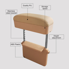 2 PCS Universal Car PU Leather Wrapped Armrest Box Cushion Car Armrest Box Mat with Storage Box, 2pcs(Beige), 2pcs(Brown), 2pcs(Black), 2pcs (Black Red), 2pcs(Black White)