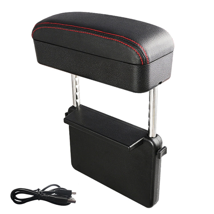 Universal Car Wireless Qi Standard Charger PU Leather Wrapped Armrest Box Cushion Car Armrest Box Mat with Storage Box, 1pc(Black Red), 1pc(Black White), 1pc(Grey), 1pc(Beige), 1pc(Brown), 1pc(Black)