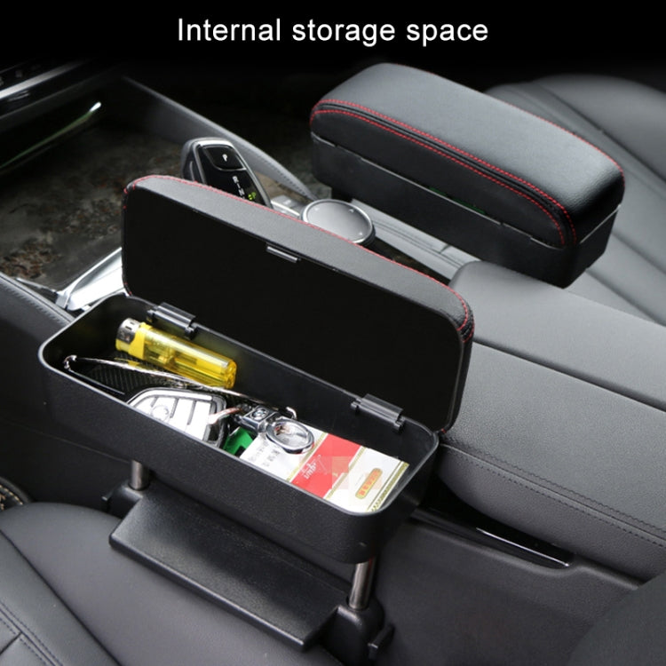 Universal Car Wireless Qi Standard Charger PU Leather Wrapped Armrest Box Cushion Car Armrest Box Mat with Storage Box, 1pc(Black Red), 1pc(Black White), 1pc(Grey), 1pc(Beige), 1pc(Brown), 1pc(Black)
