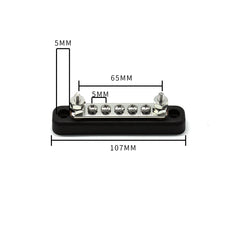5 Way Power Distribution Bus Bar 5-bit Single Distribution Box for Car / RV / Boat, 5-bit