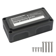 Max DC 48V 100A Heavy-Duty Module Design Bus Bar 4 M6 / 12 M4 Terminal Studs Box Busbar for Car / RV / Boat, 100A