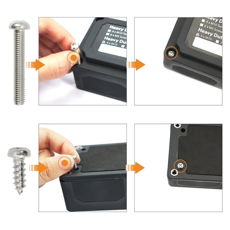 Max DC 48V 100A Heavy-Duty Module Design Bus Bar 4 M6 / 12 M4 Terminal Studs Box Busbar for Car / RV / Boat, 100A