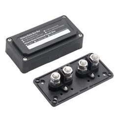 Max DC 48V 200A Heavy-Duty Module Design Bus Bar 4 M10 Terminal Studs Box Busbar for Car / RV / Boat, 200A