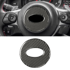 Car Carbon Fiber Steering Wheel Decorative Sticker for Subaru Forester 2016-2018, Left and Right Drive Universal, Steering Wheel Red, Steering Wheel