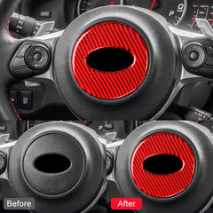 Car Carbon Fiber Steering Wheel Decorative Sticker for Subaru Forester 2016-2018, Left and Right Drive Universal, Steering Wheel Red, Steering Wheel