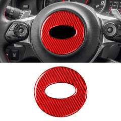 Car Carbon Fiber Steering Wheel Decorative Sticker for Subaru Forester 2016-2018, Left and Right Drive Universal, Steering Wheel Red, Steering Wheel