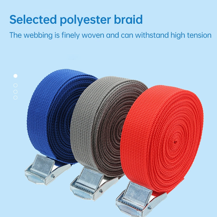 Car Tension Rope Luggage Strap Belt Auto Car Boat Fixed Strap with Alloy Buckle,Random Color Delivery, Size: 25mm x 2m, 2m