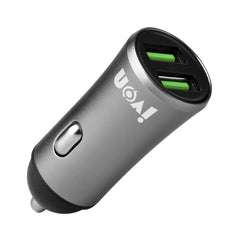IVON CC26 5V 2.1A Dual USB Port Mini Car Charger, CC26 Grey