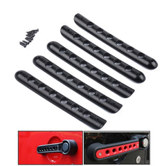 5 PCS Auto Handle Cover Door Aluminum Grab Handle Cover for Jeep Wrangler JK 4-Door 2007 -2017, 5 PCS(Black), 5 PCS(Red)