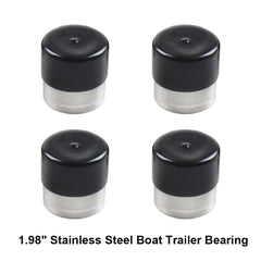 4 in 1 1.98 inch Stainless Steel Boat Trailer Hub Bearings with Protective Covers, Trailer Hub Bearings