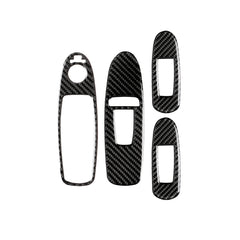 4 PCS Car Carbon Fiber Window Lift Panel Decorative Sticker for Infiniti Q50 2014-2020, Left Drive, Window Lift Panel (B)