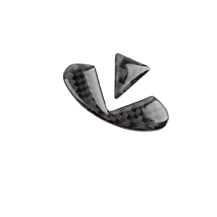 2 PCS Car Carbon Fiber Steering Wheel Logo Decorative Sticker for Infiniti Q50 / Q60 2014-2020, Steering Wheel Logo